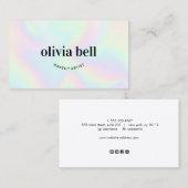 トレンディー虹色抽象芸術メイクアップアーティスト 名刺 (正面/裏面)