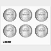 トレンディー製品パッケージラベル銀灰色カラー ラウンドシール (シート)