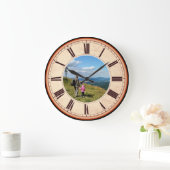 トレンディー記憶モーメントパーソナライズされた写真 ラージ壁時計 (ホーム)