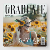 トレンディー誌の卒業刺激を受けた表紙 スクエア壁時計 (正面)