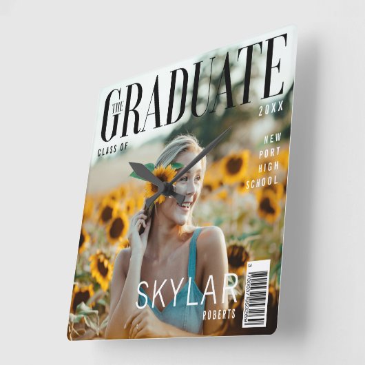 トレンディー誌の卒業刺激を受けた表紙 スクエア壁時計 (傾斜)