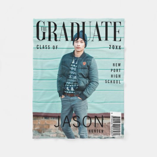 トレンディー誌の卒業刺激を受けた表紙 フリースブランケット (正面)