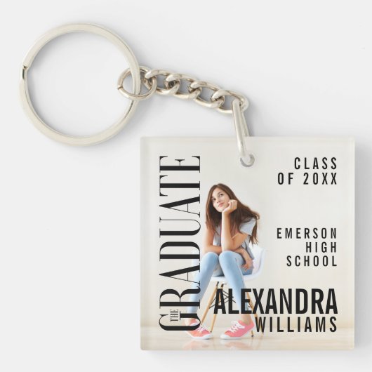 トレンディー誌の卒業式のキ刺激を受けたーチェーンカバー キーホルダー (正面)
