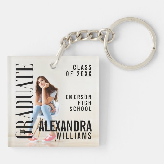 トレンディー誌の卒業式のキ刺激を受けたーチェーンカバー キーホルダー (裏面)