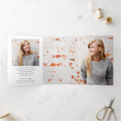 トレンディー誌の表紙の卒業発表 三つ折り案内状 (内部)