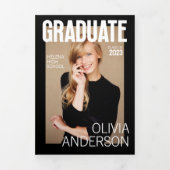 トレンディー誌の表紙の卒業発表 三つ折り案内状 (カバー)