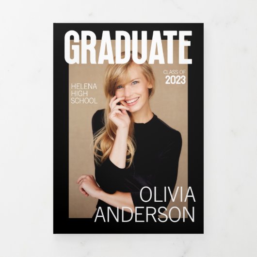 トレンディー誌の表紙の卒業発表 三つ折り案内状 (カバー)