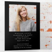 トレンディー誌の表紙の卒業発表 三つ折り案内状 (内部最初)