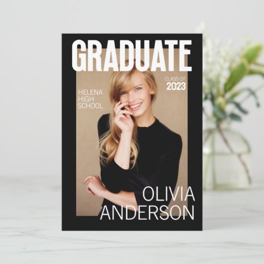 トレンディー誌の表紙の卒業発表 案内状 (スタンド正面)