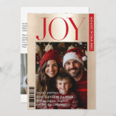 トレンディー誌カバーファミリーフォトクリスマスジョイ 招待状 (正面/裏面)