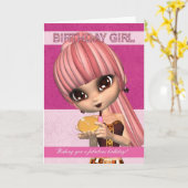 トレンディー誕生日ガールグリーティングカード10代の若者C カード (黄色い花)