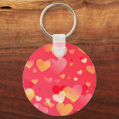 トレンディー赤いハートパターン キーホルダー (正面)