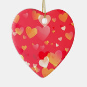 トレンディー赤いハートパターン セラミックオーナメント (右)