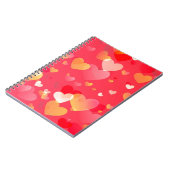 トレンディー赤いハートパターン ノートブック (左側)