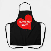 トレンディー赤いハート私はロマンチックなバレンタイン大好き エプロン (正面)
