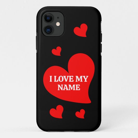 トレンディー赤いハート私はロマンチックなバレンタイン大好き Case-Mate iPhoneケース (裏面)