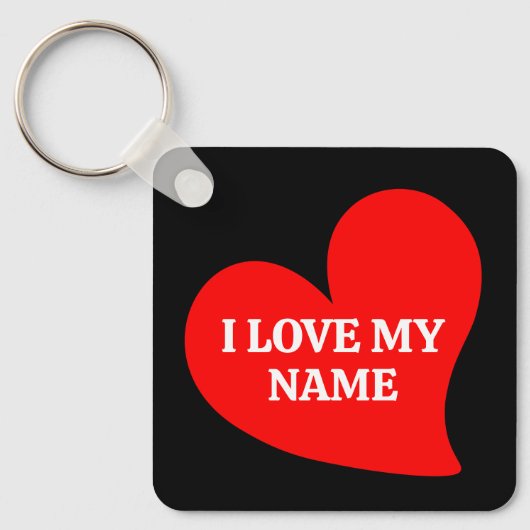 トレンディー赤いハート私は私のロマンチックなバレンタインキーを愛する キーホルダー (正面)