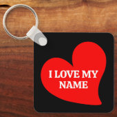 トレンディー赤いハート私は私のロマンチックなバレンタインキーを愛する キーホルダー (正面)