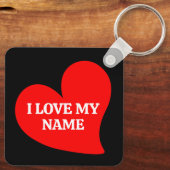トレンディー赤いハート私は私のロマンチックなバレンタインキーを愛する キーホルダー (裏面)