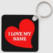 トレンディー赤いハート私は私のロマンチックなバレンタインキーを愛する キーホルダー (裏面)