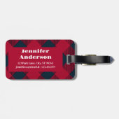 トレンディー赤い格子状の荷物タグ |パーソナライズされた | ラゲッジタグ (裏面横)