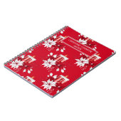 トレンディー赤と白ポインセチア花 ノートブック (左側)