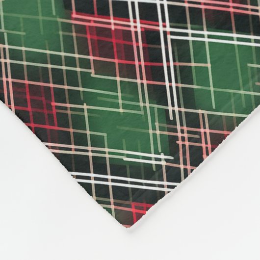 トレンディー赤と緑のクリスマスプレッドパターン フリースブランケット (角)