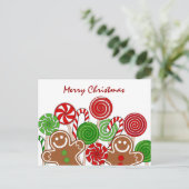 トレンディー赤クリスマスジンジャーパン シーズンポストカード (スタンド正面)