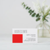 トレンディー赤ストライプの白黒名刺 名刺 (スタンド正面)