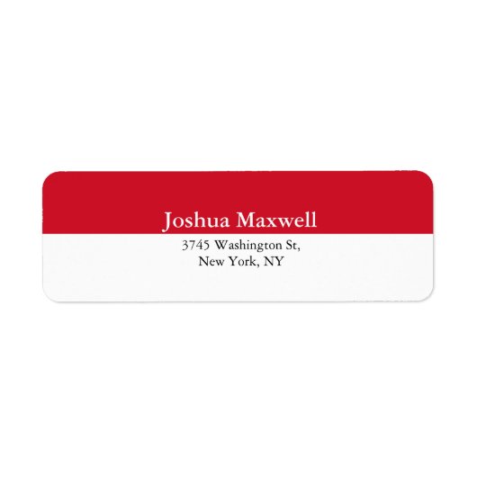 トレンディー赤ストライプ白エレガント色 ラベル (正面)