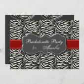 トレンディー赤バチェロレッテ招待状 招待状 (正面/裏面)