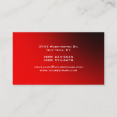 トレンディー赤モダンエレガントプロフェッショナルマネージャ 名刺 (裏面)