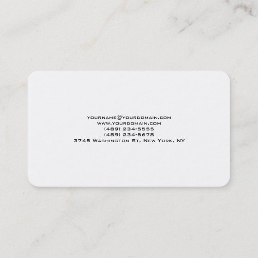 トレンディー赤モダン白モノグラム表現法 名刺 (裏面)