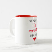 トレンディー赤後妊娠おもしろい引用文 ツートーンマグカップ (正面左)