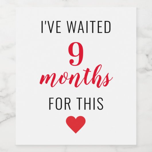 トレンディー赤後妊娠おもしろい引用文 ワインラベル (シングルラベル)