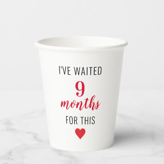 トレンディー赤後妊娠おもしろい引用文 紙コップ (正面)