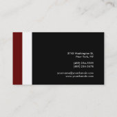 トレンディー赤白黒魅力的な名刺 名刺 (裏面)