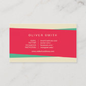 トレンディー赤緑ブロガーのソーシャルメディア 名刺 (裏面)