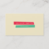 トレンディー赤緑ブロガーのソーシャルメディア 名刺 (正面)