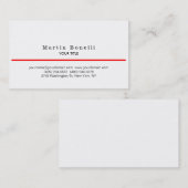 トレンディー赤線ホワイトバックグランド名刺 名刺 (正面/裏面)