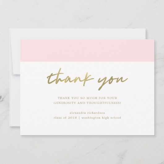 トレンディー赤面と金ゴールド2枚ありがとう サンキューカード (裏面)