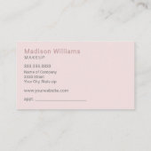 トレンディー赤面ピンクと金ゴールドグリッターメイクアップ 名刺 (裏面)