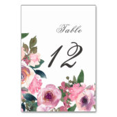 トレンディー赤面ピンクウォーターカラーテーブルサイン テーブルナンバー (正面)