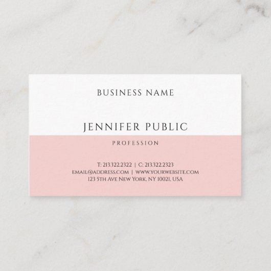 トレンディー赤面ピンクプロフェッショナルモダンテンプレート 名刺 (裏面)