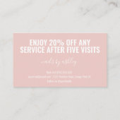 トレンディー赤面ピンクホワイトカスタマーロイヤリティカード ロイヤリティカード (裏面)