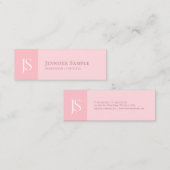 トレンディー赤面ピンクモダンシンプルモノグラムテンプレート スキニー名刺 (正面/裏面)