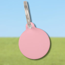 トレンディー赤面ピンク無地のカラー |クラシックエレガント ペット　ネームタグ