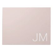 トレンディー赤面ピンク特大モノグラムのイニシャル ノートパッド (正面)