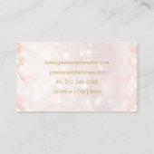 トレンディー赤面ピンク金ゴールドグラムメイクアップアーティスト 名刺 (裏面)