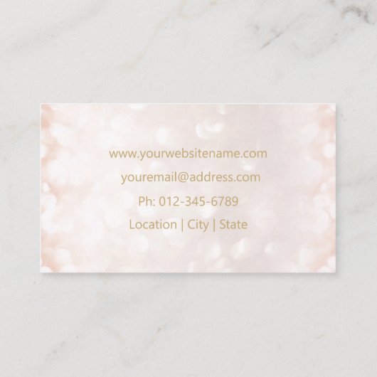 トレンディー赤面ピンク金ゴールドグラムメイクアップアーティスト 名刺 (裏面)